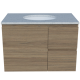 Nevada Vanity 750mm Centre White Gloss Under Counter Basin SilkSurface Top Wall hung (NEV-V-750-C-SSU-W)