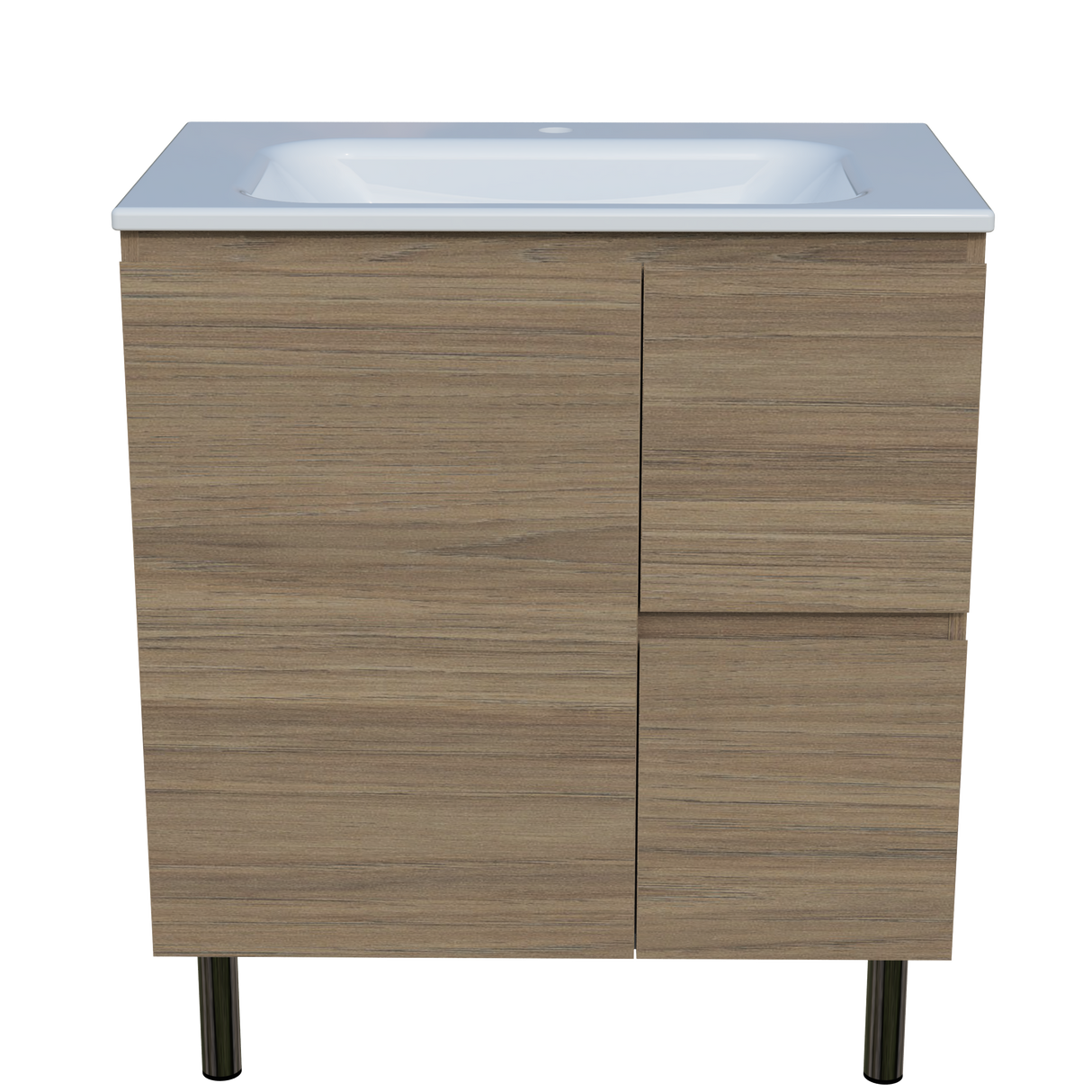 Nevada Vanity 750mm Centre Bowl Stadium Top On Legs (NEV-V-750-C-STD-L)