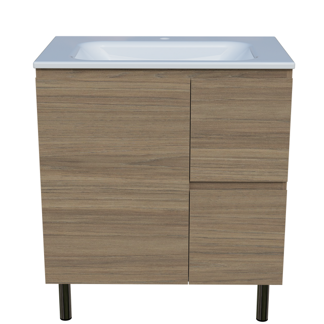 Nevada Vanity 750mm Centre Bowl Stadium Top On Legs (NEV-V-750-C-STD-L)