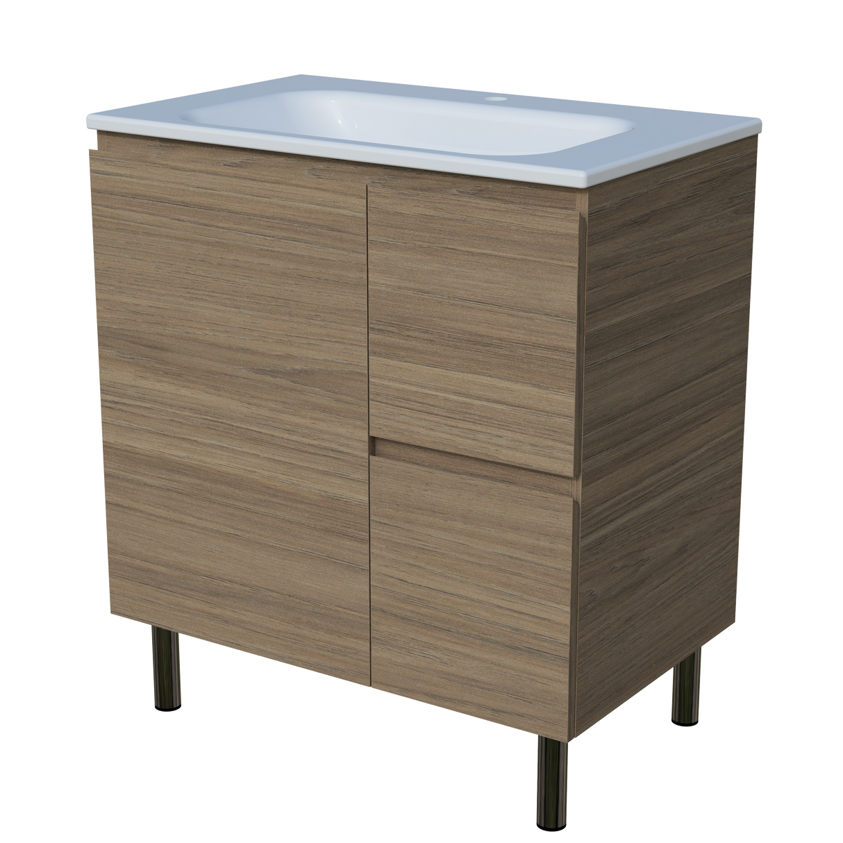 Nevada Vanity 750mm Centre Bowl Stadium Top On Legs (NEV-V-750-C-STD-L)