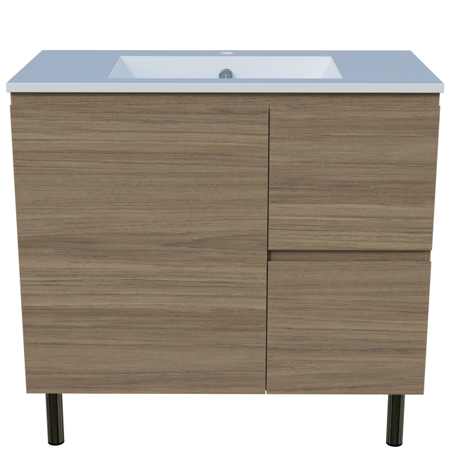 Nevada Vanity 900mm Centre Bowl Alpha Top On Legs (NEV-V-900-C-APH-L)