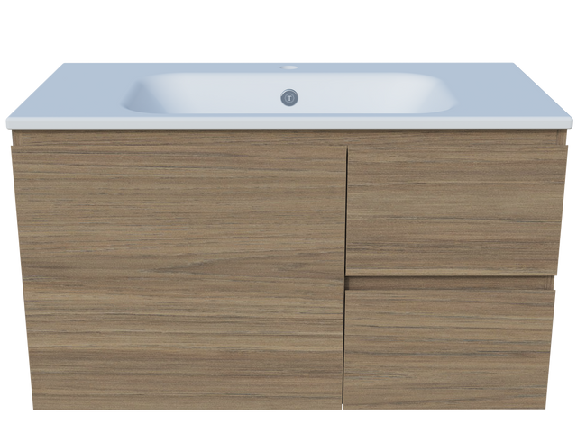 Nevada Vanity 900mm Centre Bowl Haven Top Wall hung (NEV-V-900-C-HVN-W)