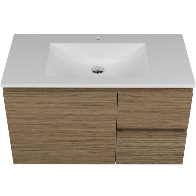 Nevada Vanity 900mm Centre Bowl Regal Top Wall hung (NEV-V-900-C-REG-W)