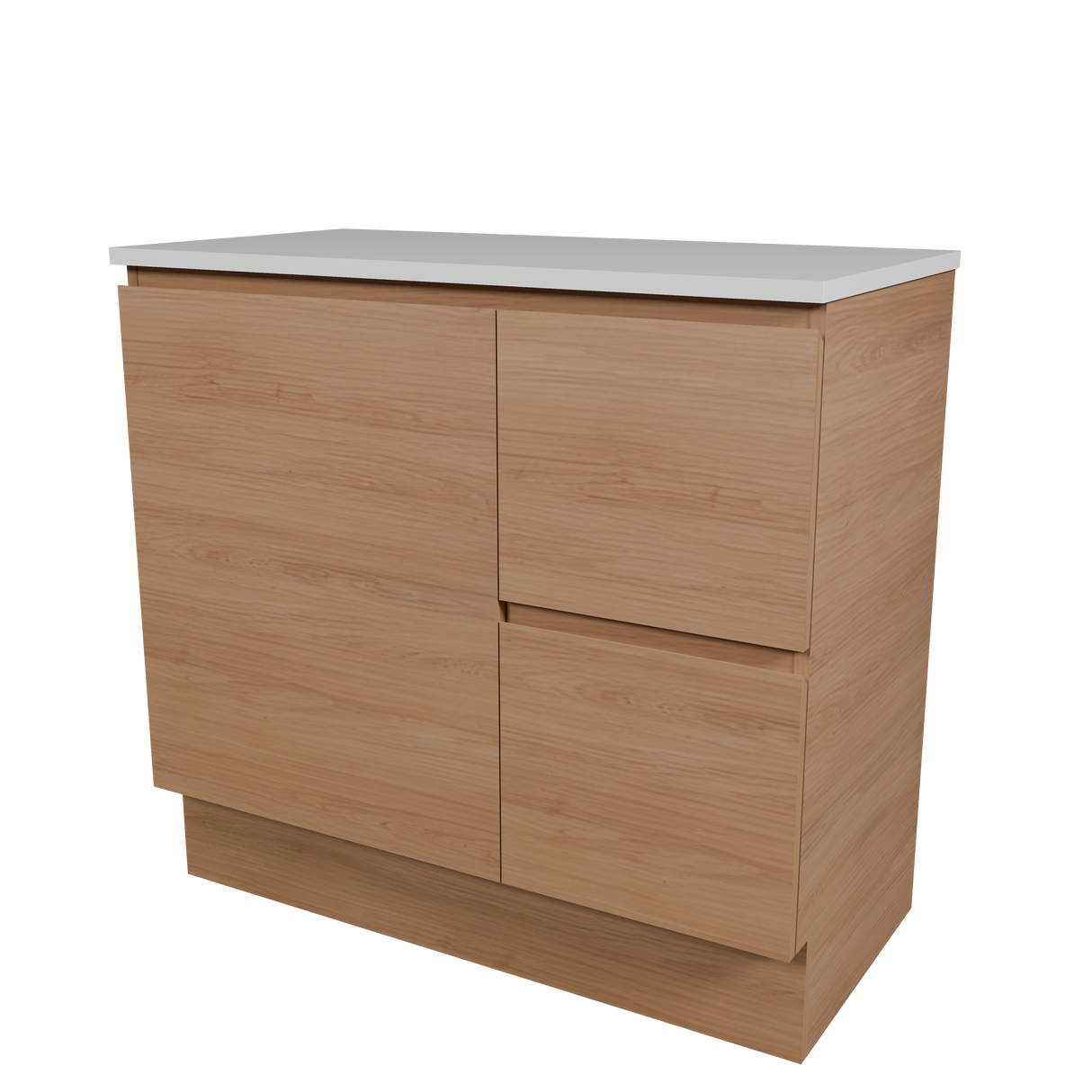 Nevada Vanity 900mm Centre White Gloss Above Counter Basin SilkSurface Top Floor standing (NEV-V-900-C-SSA-F)