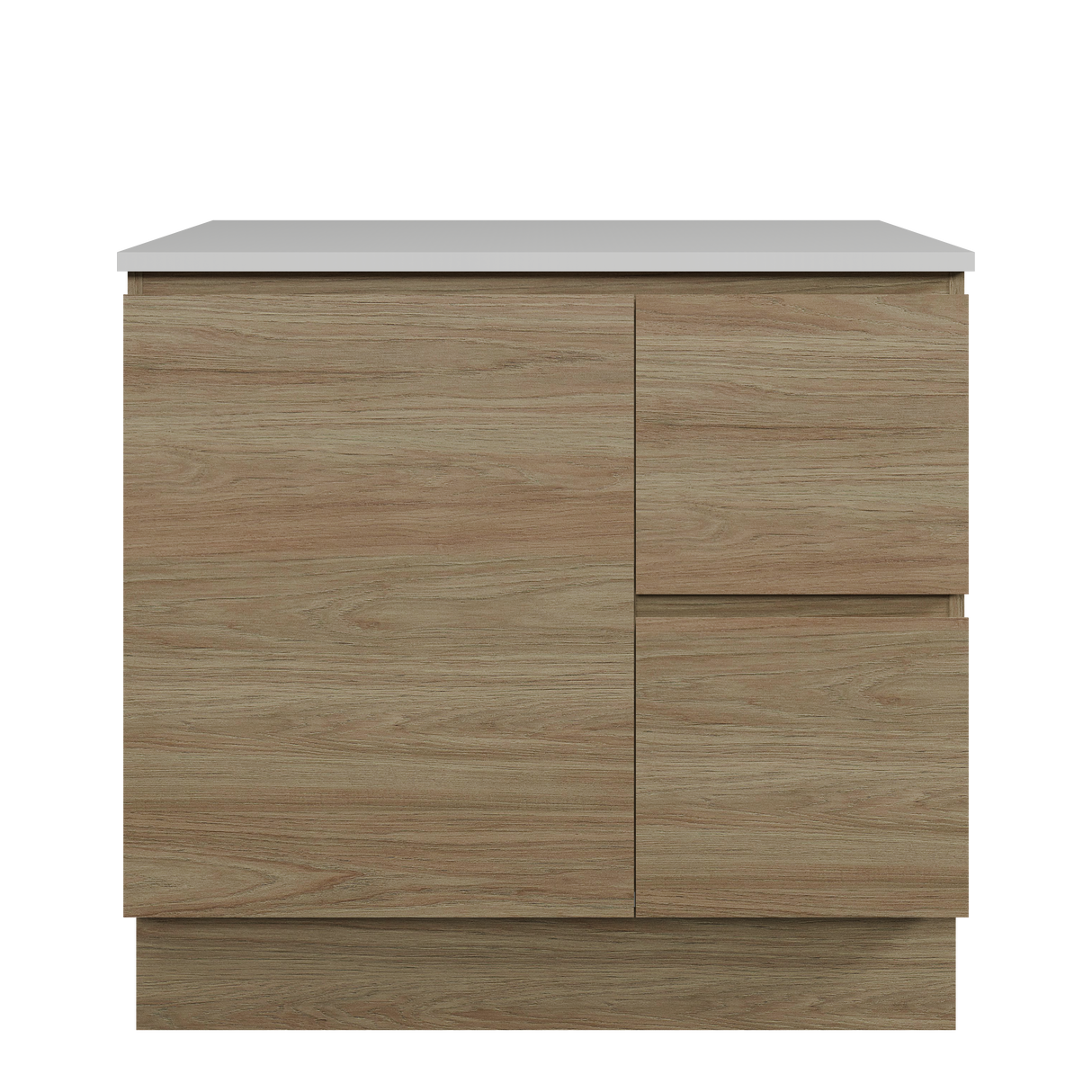 Nevada Vanity 900mm Centre White Gloss Above Counter Basin SilkSurface Top Floor standing (NEV-V-900-C-SSA-F)