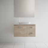 Nevada Vanity 900mm Centre White Gloss Above Counter Basin SilkSurface Top Wall hung (NEV-V-900-C-SSA-W)