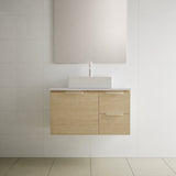Nevada Vanity 900mm Centre White Gloss Above Counter Basin SilkSurface Top Wall hung (NEV-V-900-C-SSA-W)
