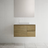 Nevada Vanity 900mm Centre White Gloss Above Counter Basin SilkSurface Top Wall hung (NEV-V-900-C-SSA-W)
