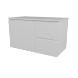 Nevada Vanity 900mm Centre White Gloss Above Counter Basin SilkSurface Top Wall hung (NEV-V-900-C-SSA-W)