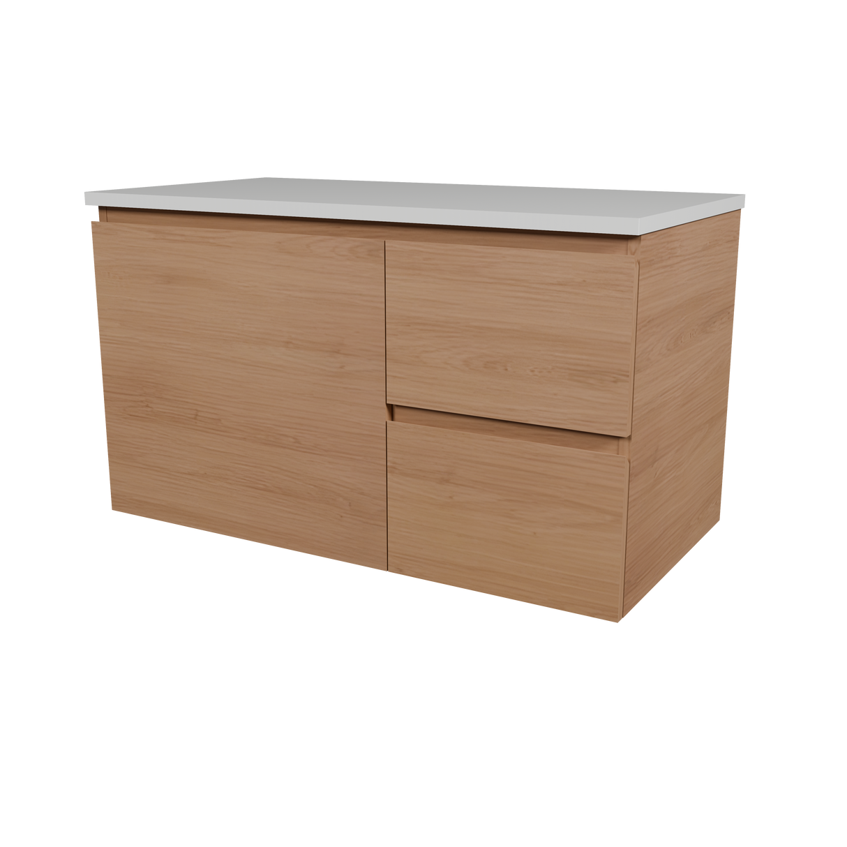 Nevada Vanity 900mm Centre White Gloss Above Counter Basin SilkSurface Top Wall hung (NEV-V-900-C-SSA-W)