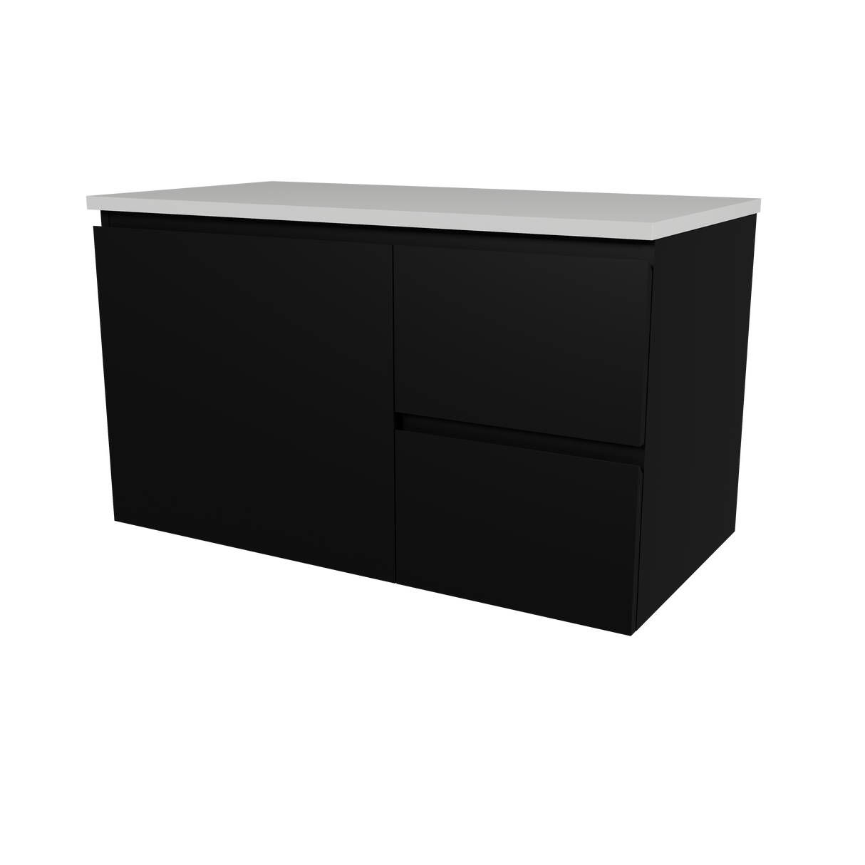 Nevada Vanity 900mm Centre White Gloss Above Counter Basin SilkSurface Top Wall hung (NEV-V-900-C-SSA-W)