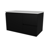 Nevada Vanity 900mm Centre White Gloss Above Counter Basin SilkSurface Top Wall hung (NEV-V-900-C-SSA-W)