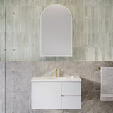 Nevada Vanity 900mm Centre White Gloss Under Counter Basin SilkSurface Top Wall hung (NEV-V-900-C-SSU-W)
