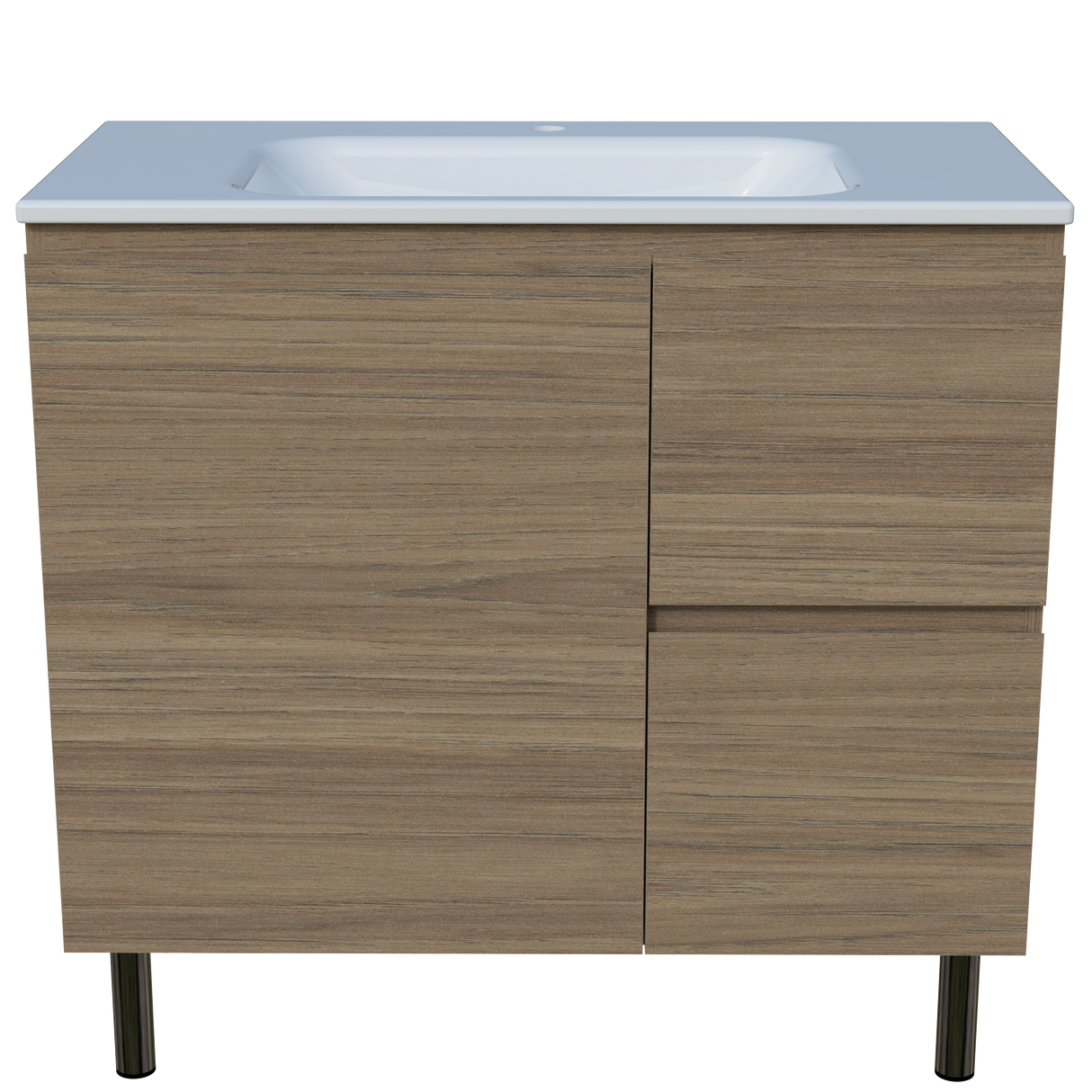 Nevada Vanity 900mm Centre Bowl Stadium Top On Legs (NEV-V-900-C-STD-L)