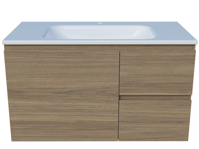 Nevada Vanity 900mm Centre Bowl Stadium Top Wall hung (NEV-V-900-C-STD-W)