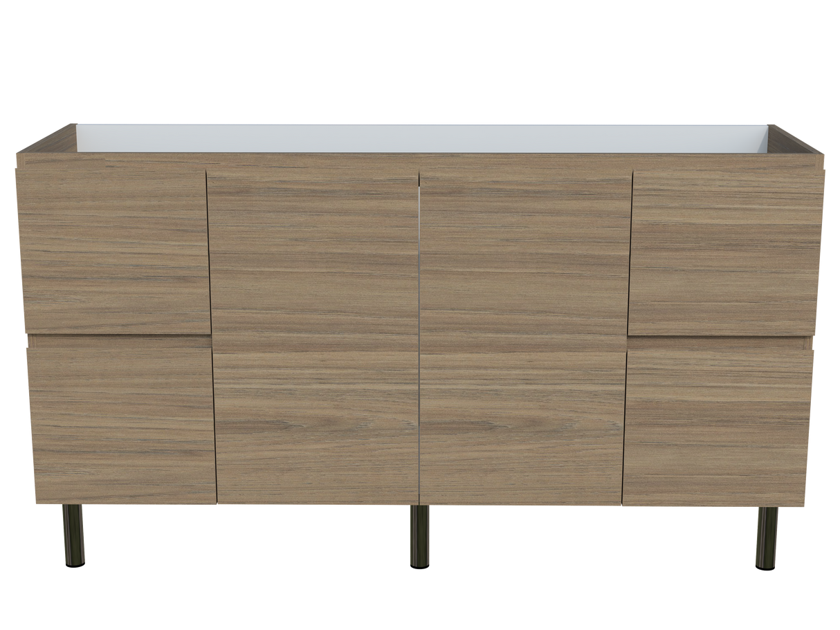 Nevada Vanity 1500mm Right White Gloss Under Counter Basin SilkSurface Top On Legs