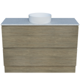 Nevada Plus Vanity 1200mm Centre White Gloss Above Counter Basin SilkSurface Top Floor standing (NEVP-V-1200-C-SSA-F)