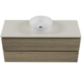 Nevada Plus Vanity 1200mm Centre White Gloss Above Counter Basin SilkSurface Top Wall hung (NEVP-V-1200-C-SSA-W)