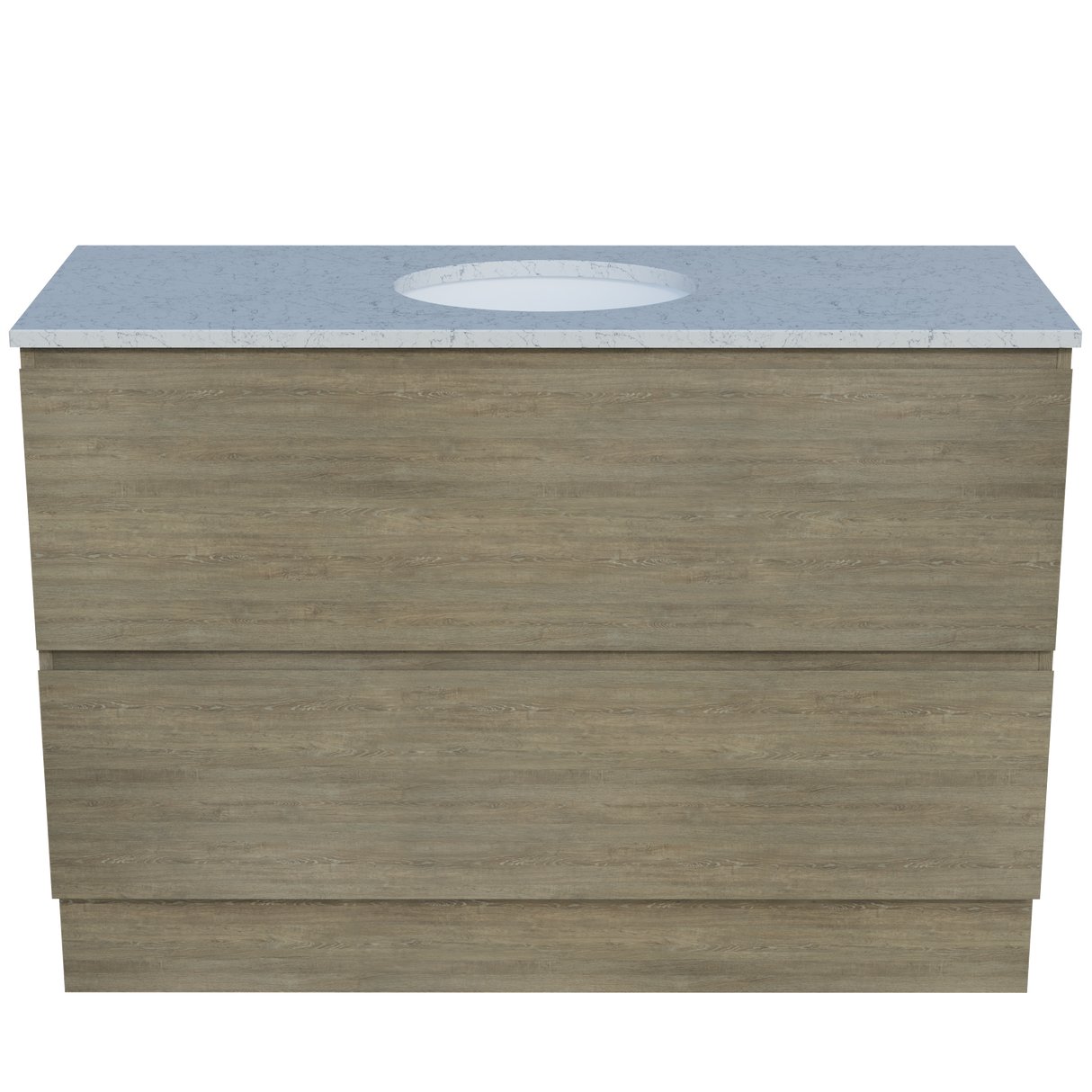 Nevada Plus Vanity 1200mm Centre White Gloss Under Counter Basin SilkSurface Top Floor standing (NEVP-V-1200-C-SSU-F)