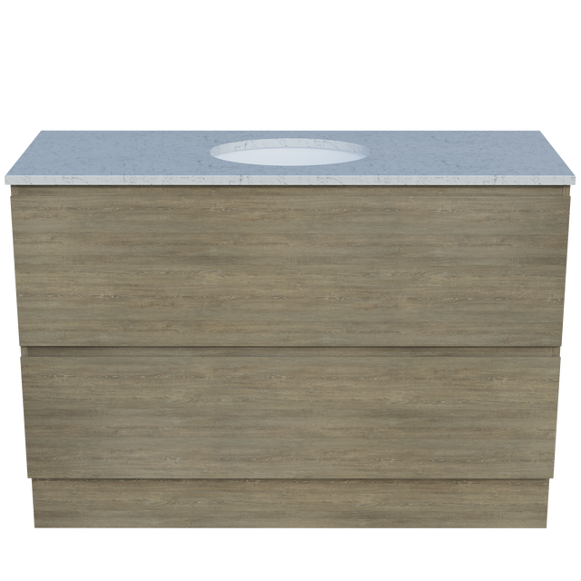 Nevada Plus Vanity 1200mm Centre White Gloss Under Counter Basin SilkSurface Top Floor standing (NEVP-V-1200-C-SSU-F)