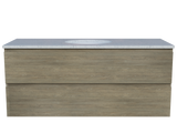 Nevada Plus Vanity 1200mm Centre White Gloss Under Counter Basin SilkSurface Top Wall hung (NEVP-V-1200-C-SSU-W)
