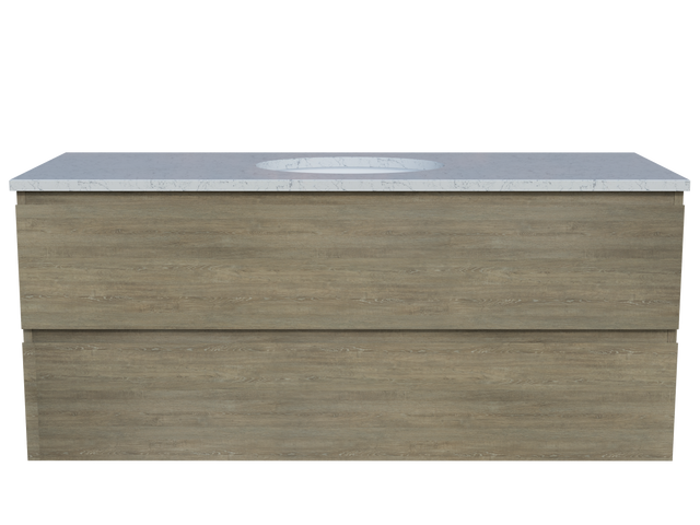 Nevada Plus Vanity 1200mm Centre White Gloss Under Counter Basin SilkSurface Top Wall hung (NEVP-V-1200-C-SSU-W)