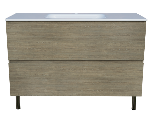 Nevada Plus Vanity 1200mm Centre Bowl Stadium Top On Legs (NEVP-V-1200-C-STD-L)