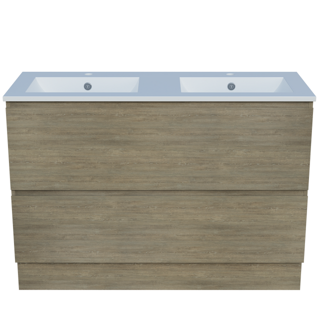 Nevada Plus Vanity 1200mm Double Bowl Alpha Top Floor standing (NEVP-V-1200-D-APH-F)