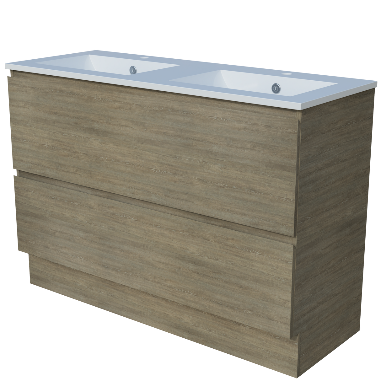 Nevada Plus Vanity 1200mm Double Bowl Alpha Top Floor standing (NEVP-V-1200-D-APH-F)
