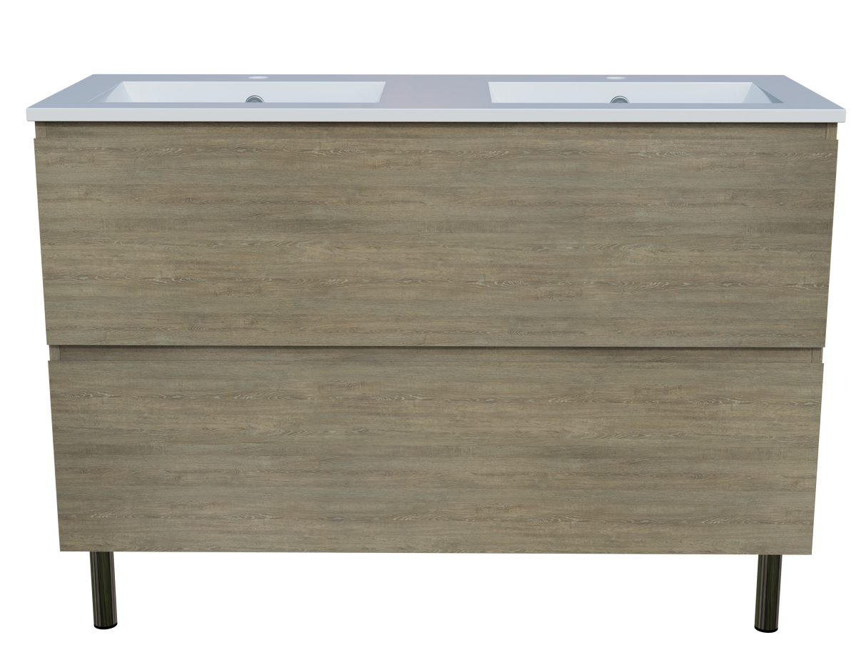 Nevada Plus Vanity 1200mm Double Bowl Alpha Top On Legs (NEVP-V-1200-D-APH-L)