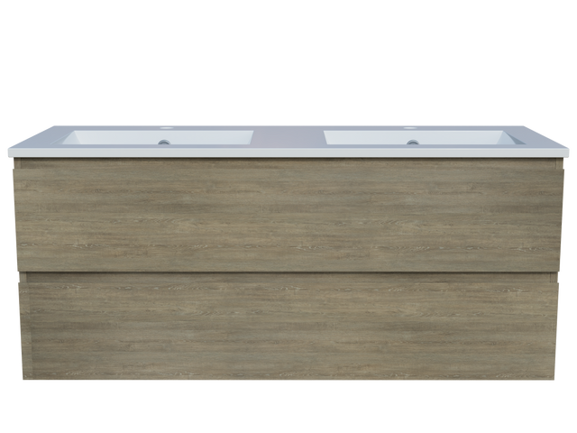 Nevada Plus Vanity 1200mm Double Bowl Alpha Top Wall hung (NEVP-V-1200-D-APH-W)