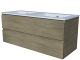 Nevada Plus Vanity 1200mm Double Bowl Alpha Top Wall hung (NEVP-V-1200-D-APH-W)