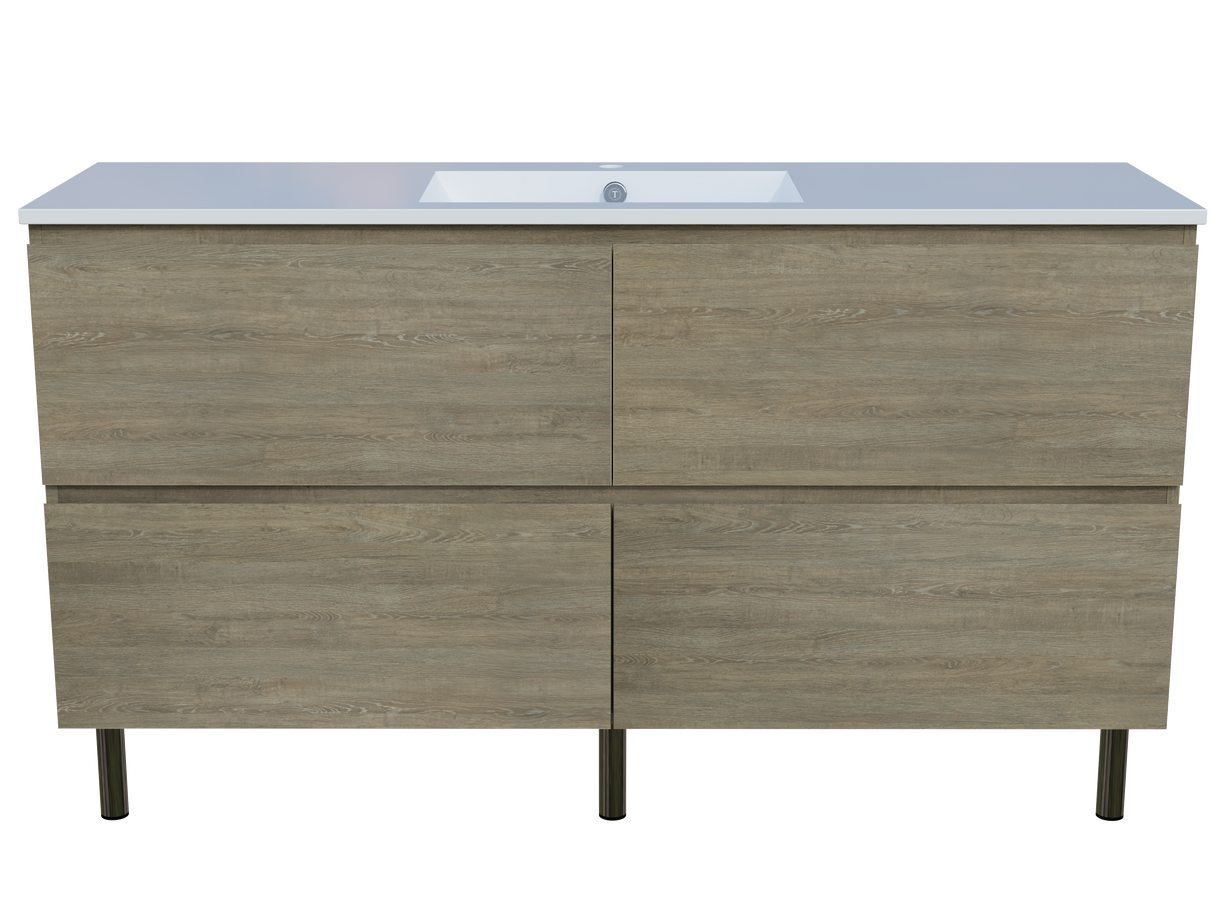 Nevada Plus Vanity 1500mm Centre Bowl Alpha Top On Legs (NEVP-V-1500-C-APH-L)