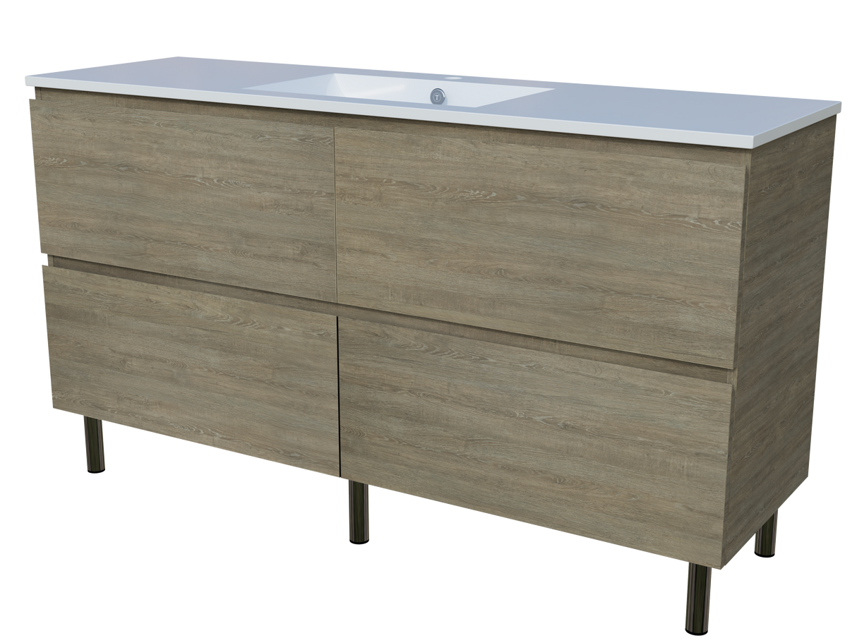 Nevada Plus Vanity 1500mm Centre Bowl Alpha Top On Legs (NEVP-V-1500-C-APH-L)