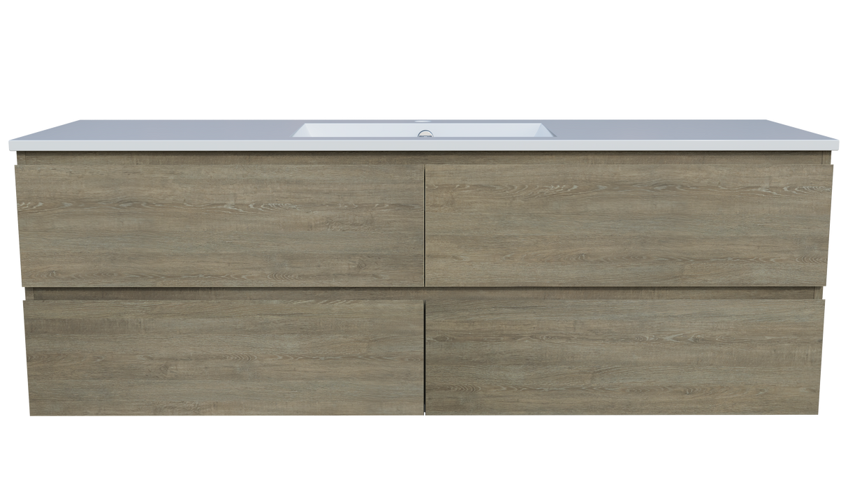 Nevada Plus Vanity 1500mm Centre Bowl Alpha Top Wall hung (NEVP-V-1500-C-APH-W)