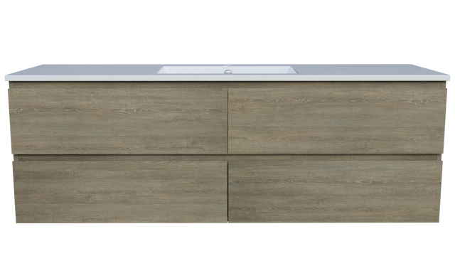 Nevada Plus Vanity 1500mm Centre Bowl Alpha Top Wall hung (NEVP-V-1500-C-APH-W)