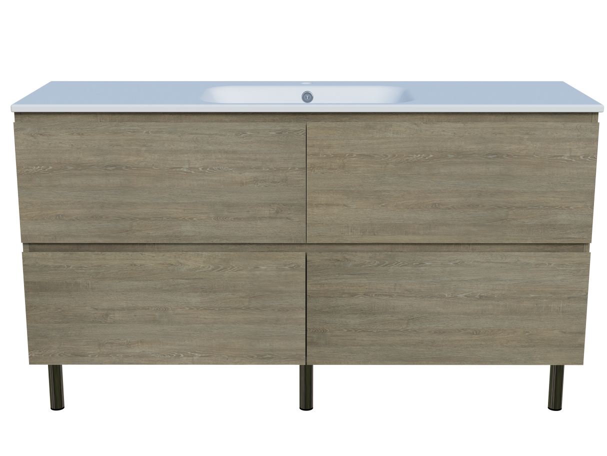 Nevada Plus Vanity 1500mm Centre Bowl Haven Top On Legs (NEVP-V-1500-C-HVN-L)