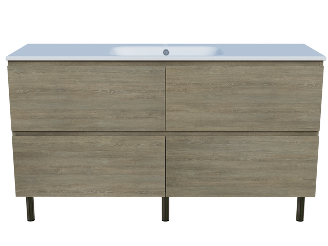Nevada Plus Vanity 1500mm Centre Bowl Haven Top On Legs (NEVP-V-1500-C-HVN-L)