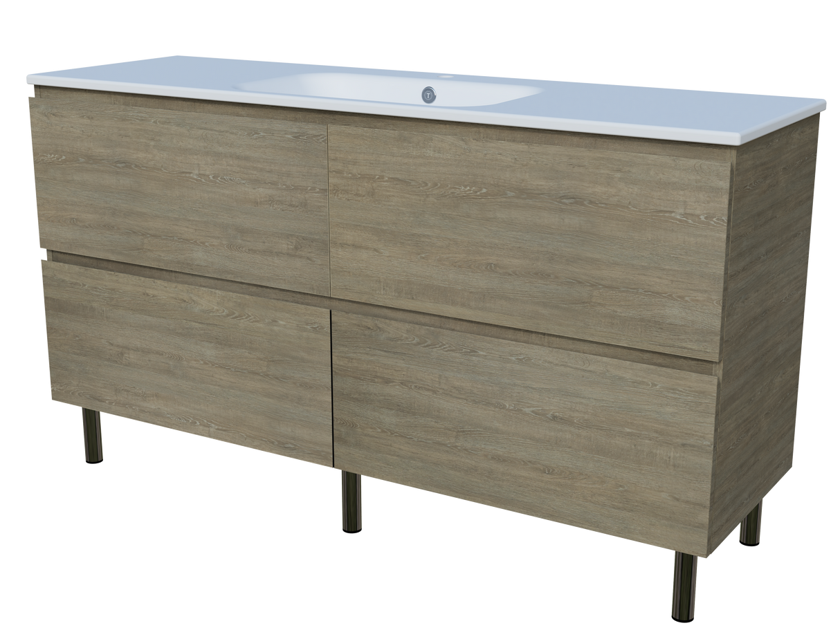 Nevada Plus Vanity 1500mm Centre Bowl Haven Top On Legs (NEVP-V-1500-C-HVN-L)