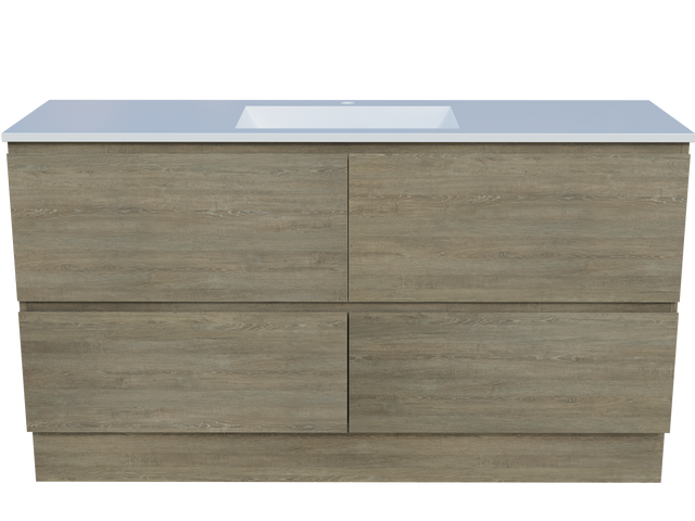 Nevada Plus Vanity 1500mm Centre Bowl Regal Top Floor standing (NEVP-V-1500-C-REG-F)