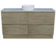 Nevada Plus Vanity 1500mm Centre White Gloss Above Counter Basin SilkSurface Top Floor standing (NEVP-V-1500-C-SSA-F)