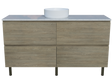 Nevada Plus Vanity 1500mm Centre White Gloss Above Counter Basin SilkSurface Top On Legs (NEVP-V-1500-C-SSA-L)