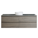 Nevada Plus Vanity 1500mm Centre White Gloss Above Counter Basin SilkSurface Top Wall hung (NEVP-V-1500-C-SSA-W)