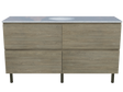 Nevada Plus Vanity 1500mm Centre White Gloss Under Counter Basin SilkSurface Top On Legs (NEVP-V-1500-C-SSU-L)