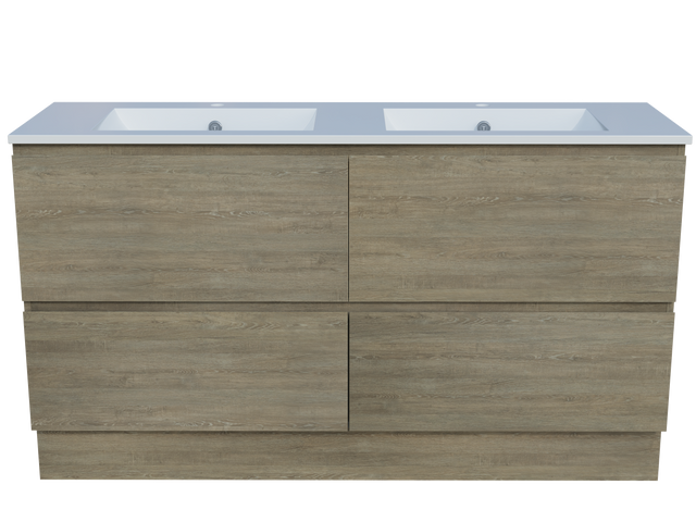 Nevada Plus Vanity 1500mm Double Bowl Alpha Top Floor standing (NEVP-V-1500-D-APH-F)