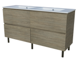 Nevada Plus Vanity 1500mm Double Bowl Alpha Top On Legs (NEVP-V-1500-D-APH-L)