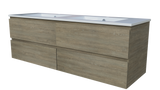 Nevada Plus Vanity 1500mm Double Bowl Alpha Top Wall hung (NEVP-V-1500-D-APH-W)