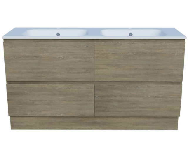 Nevada Plus Vanity 1500mm Double Bowl Haven Top Floor standing (NEVP-V-1500-D-HVN-F)