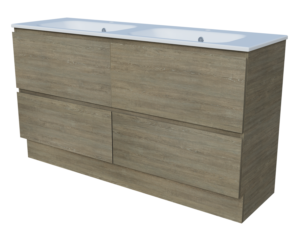 Nevada Plus Vanity 1500mm Double Bowl Haven Top Floor standing (NEVP-V-1500-D-HVN-F)
