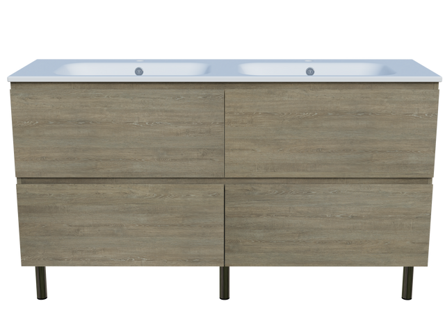 Nevada Plus Vanity 1500mm Double Bowl Haven Top On Legs (NEVP-V-1500-D-HVN-L)